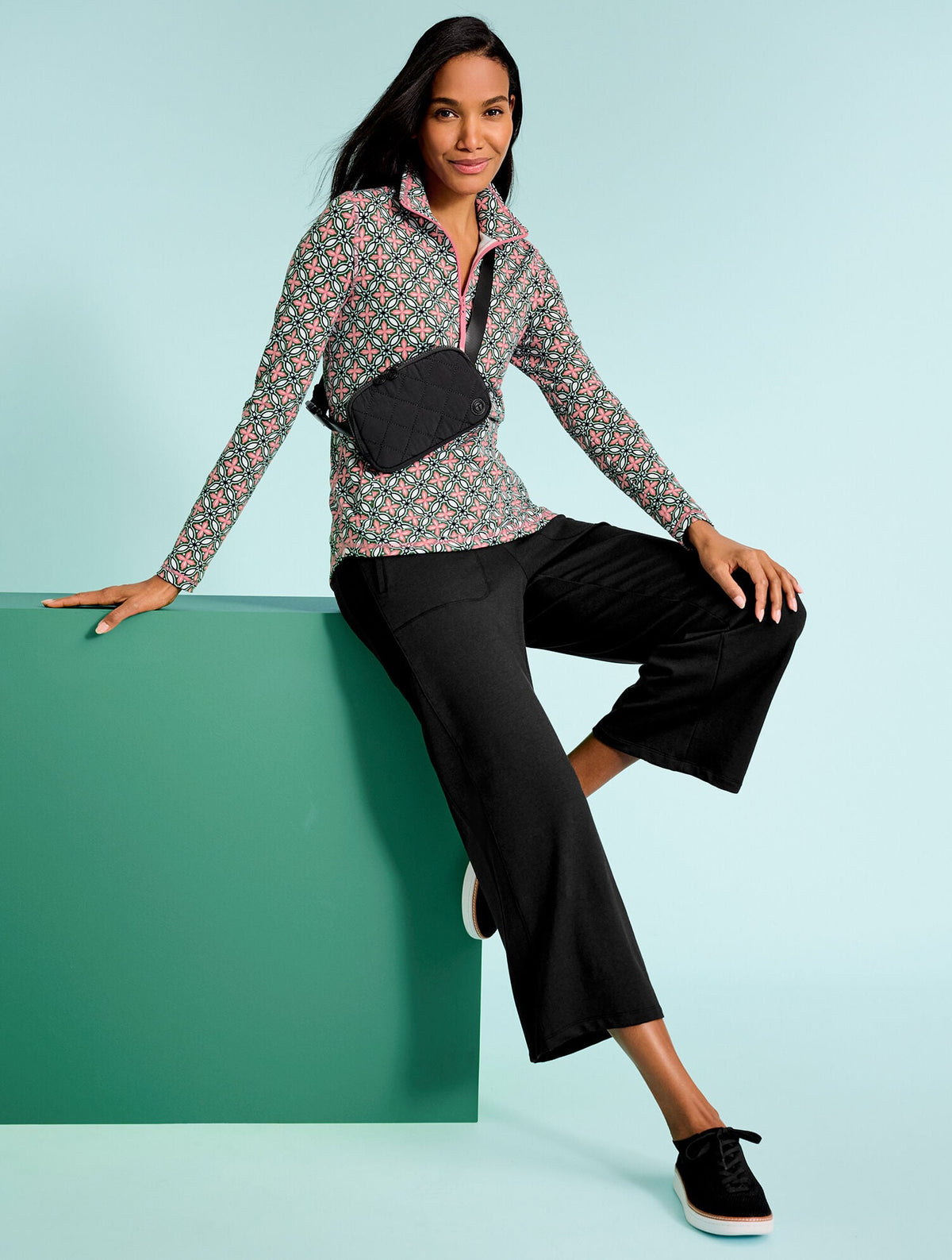 MODAL FRENCH TERRY WIDE CROP PANTS