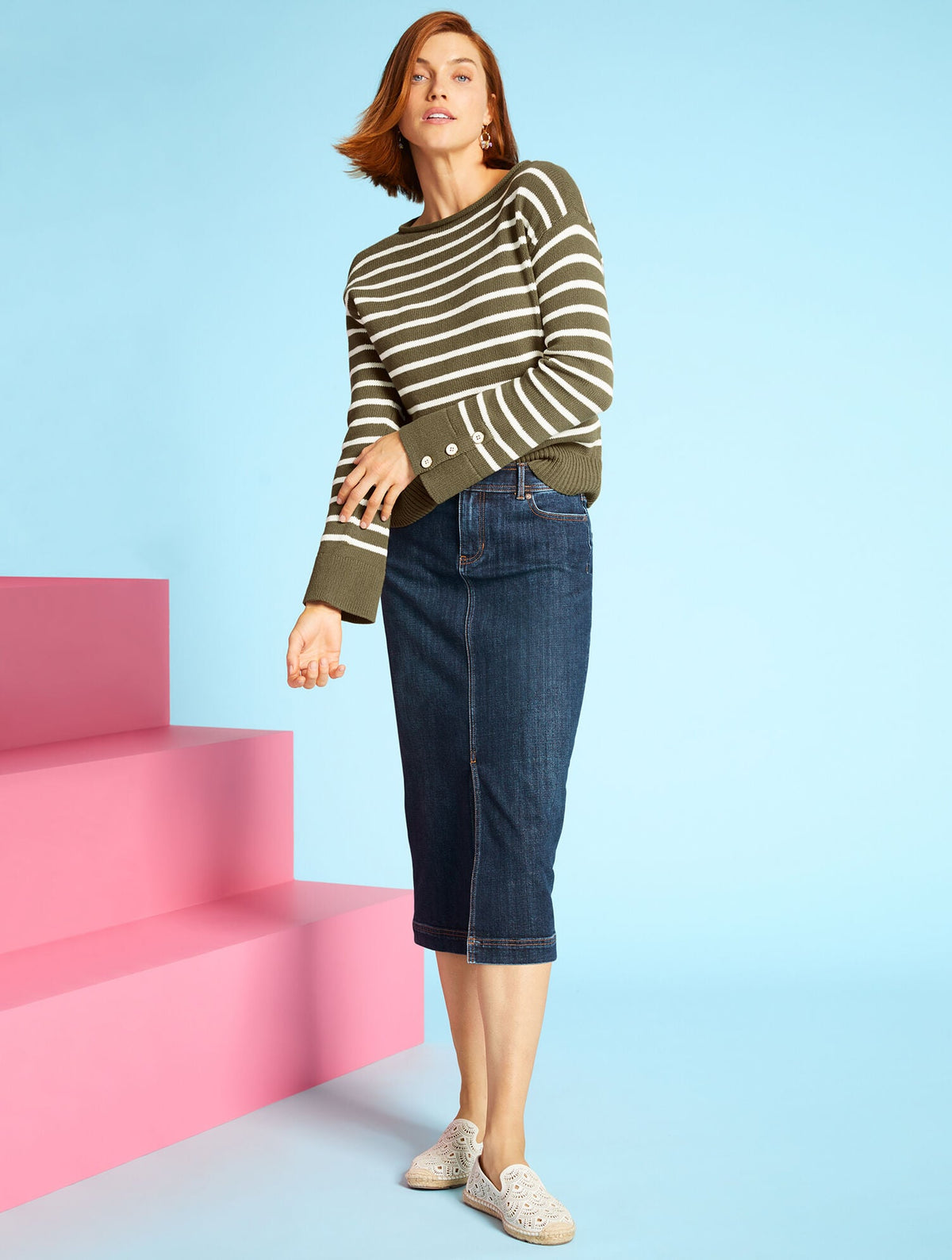 IZZY PERFORATED SCALLOP ESPADRILLE FLATS