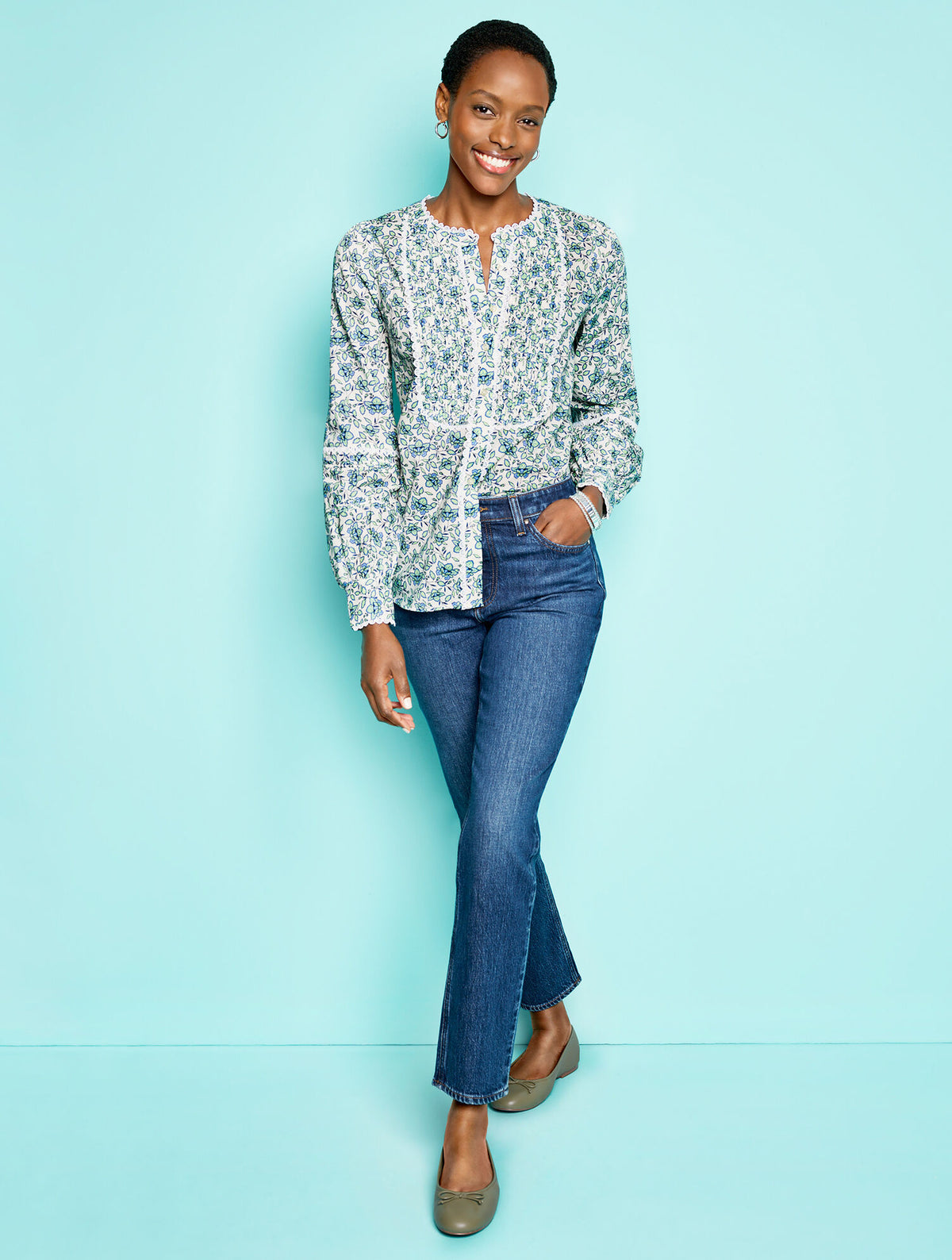 SLIM STRAIGHT ANKLE JEANS - BETTINA WASH