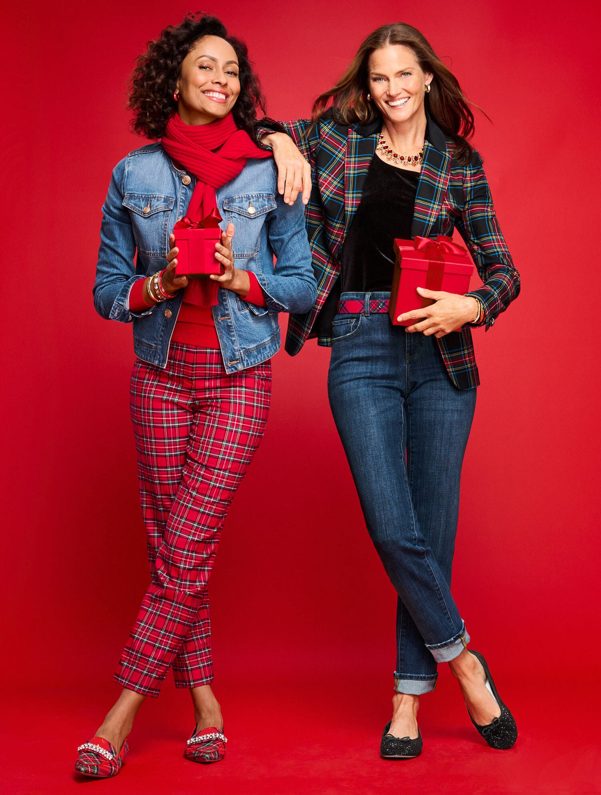 TAPERED ANKLE PANTS - APPLE CIDER PLAID