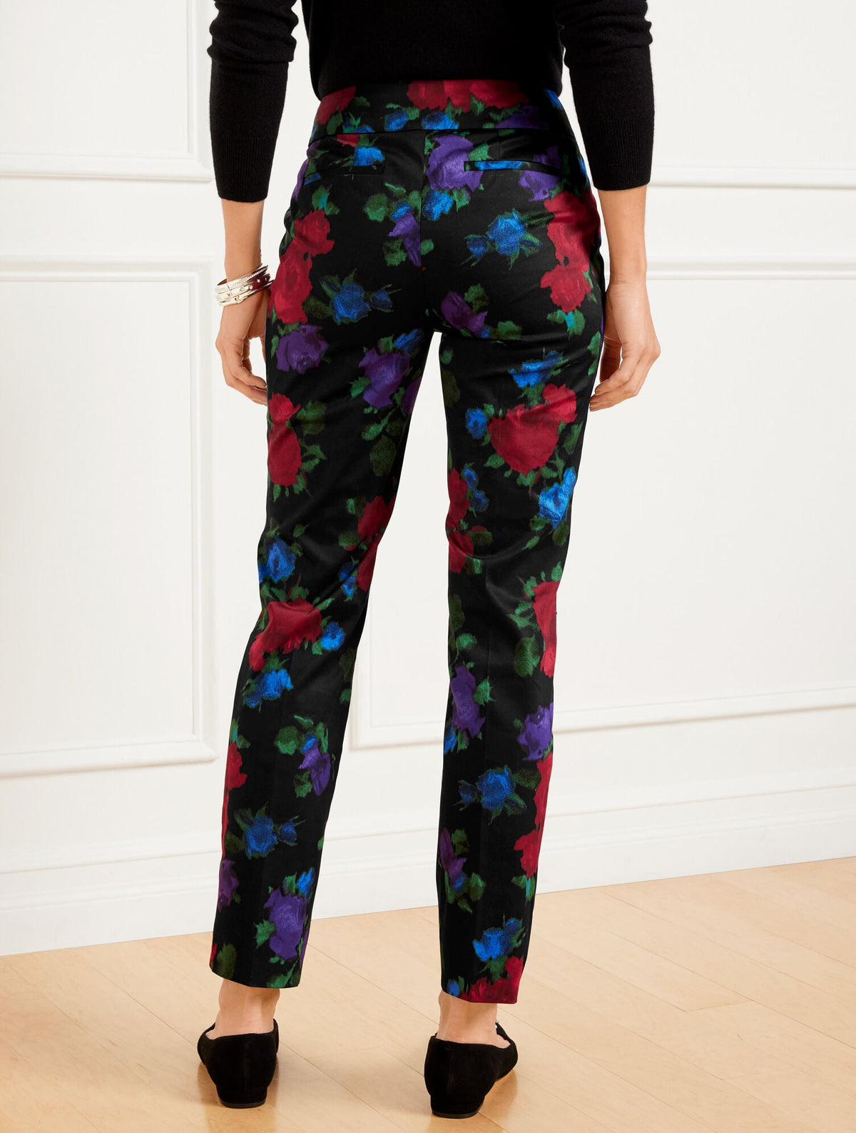 TALBOTS CHATHAM SLIM ANKLE PANTS - BLURRED FLORAL