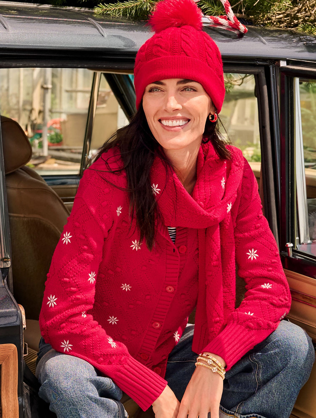 EMBROIDERED BOBBLE CARDIGAN