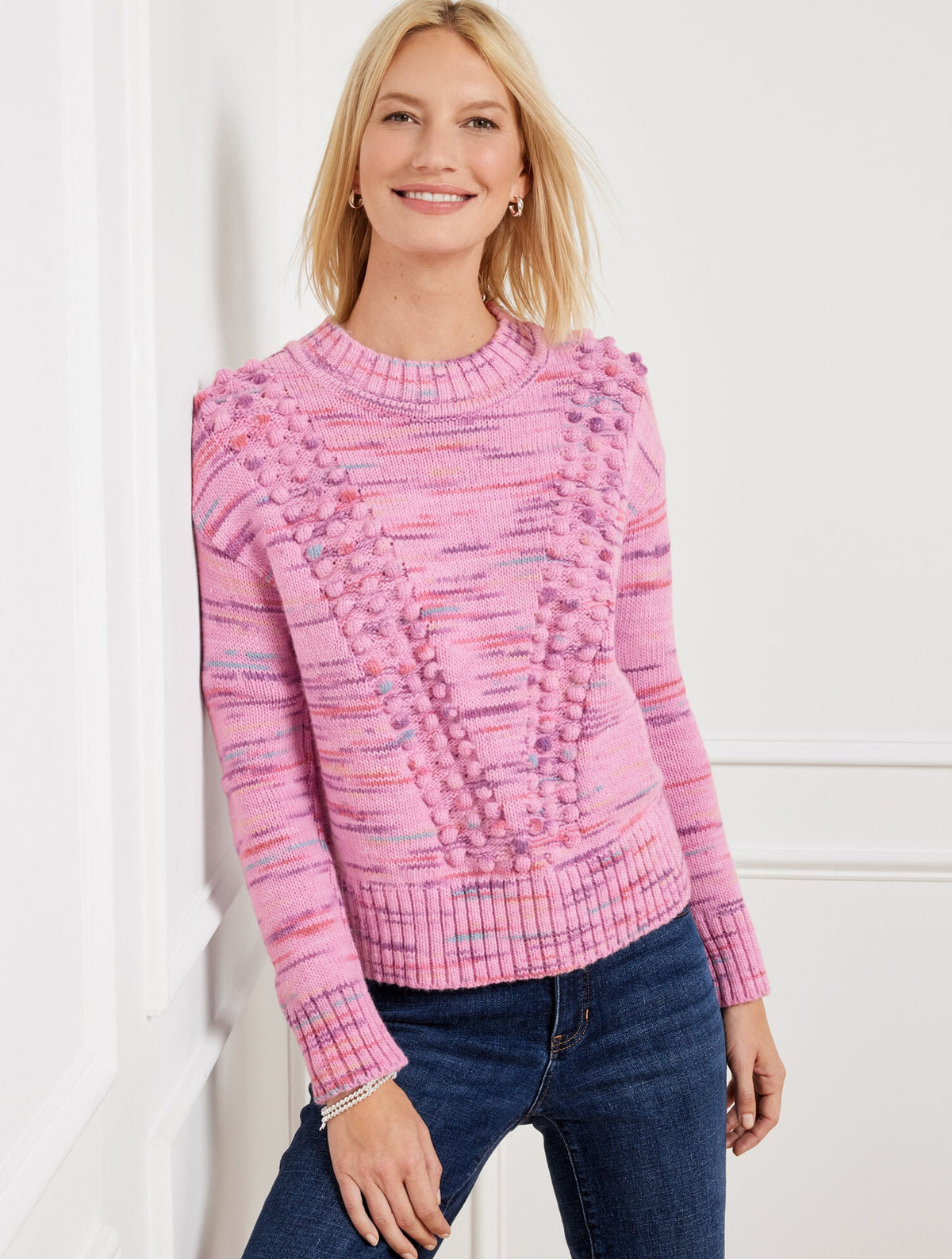 CHEVRON STITCH SWEATER - SPACE DYE