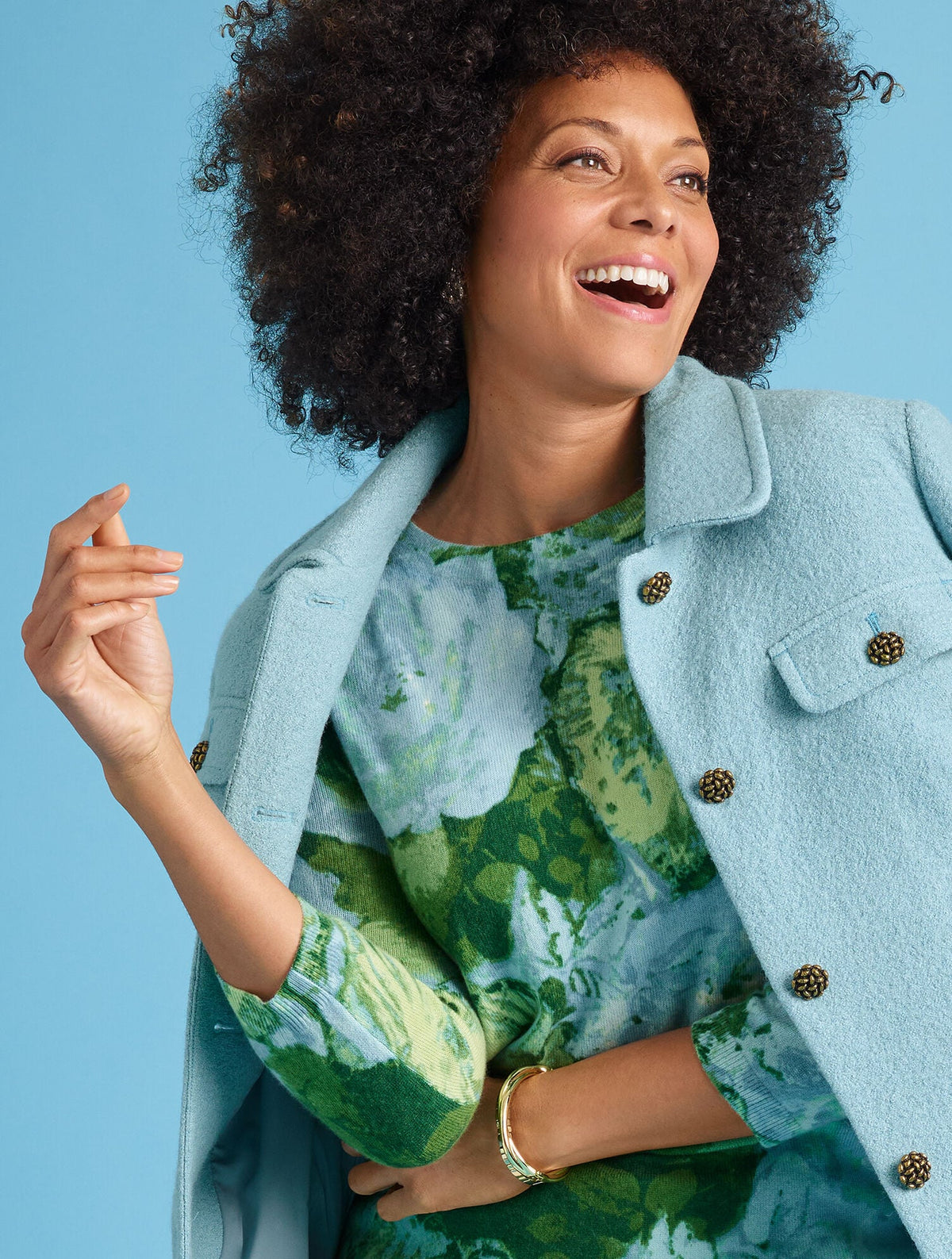 AUDREY CASHMERE SWEATER - ABSTRACT FLORAL