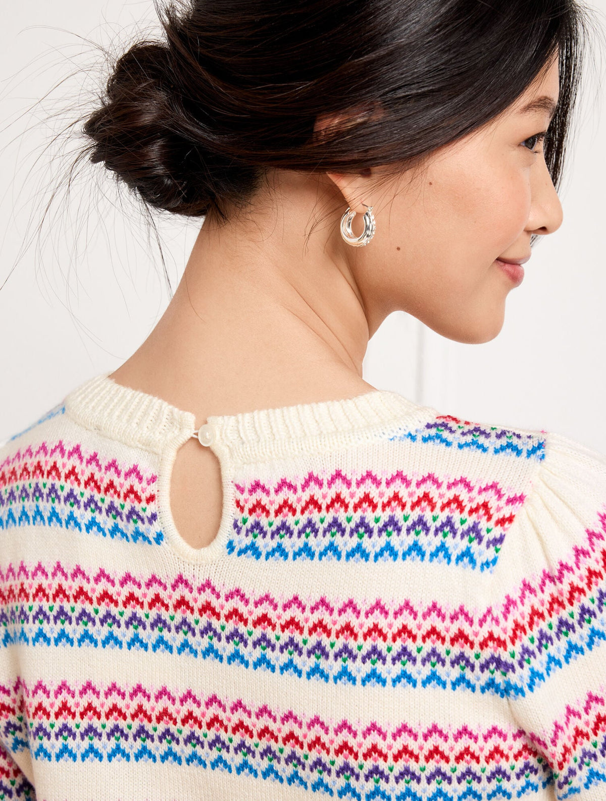 CREWNECK SWEATER - WAVE JACQUARD