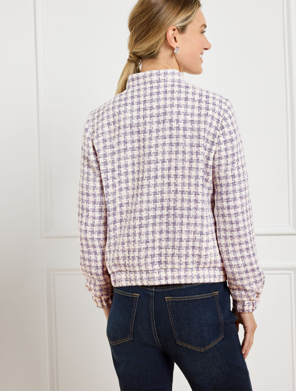 GINGHAM TWEED BOMBER