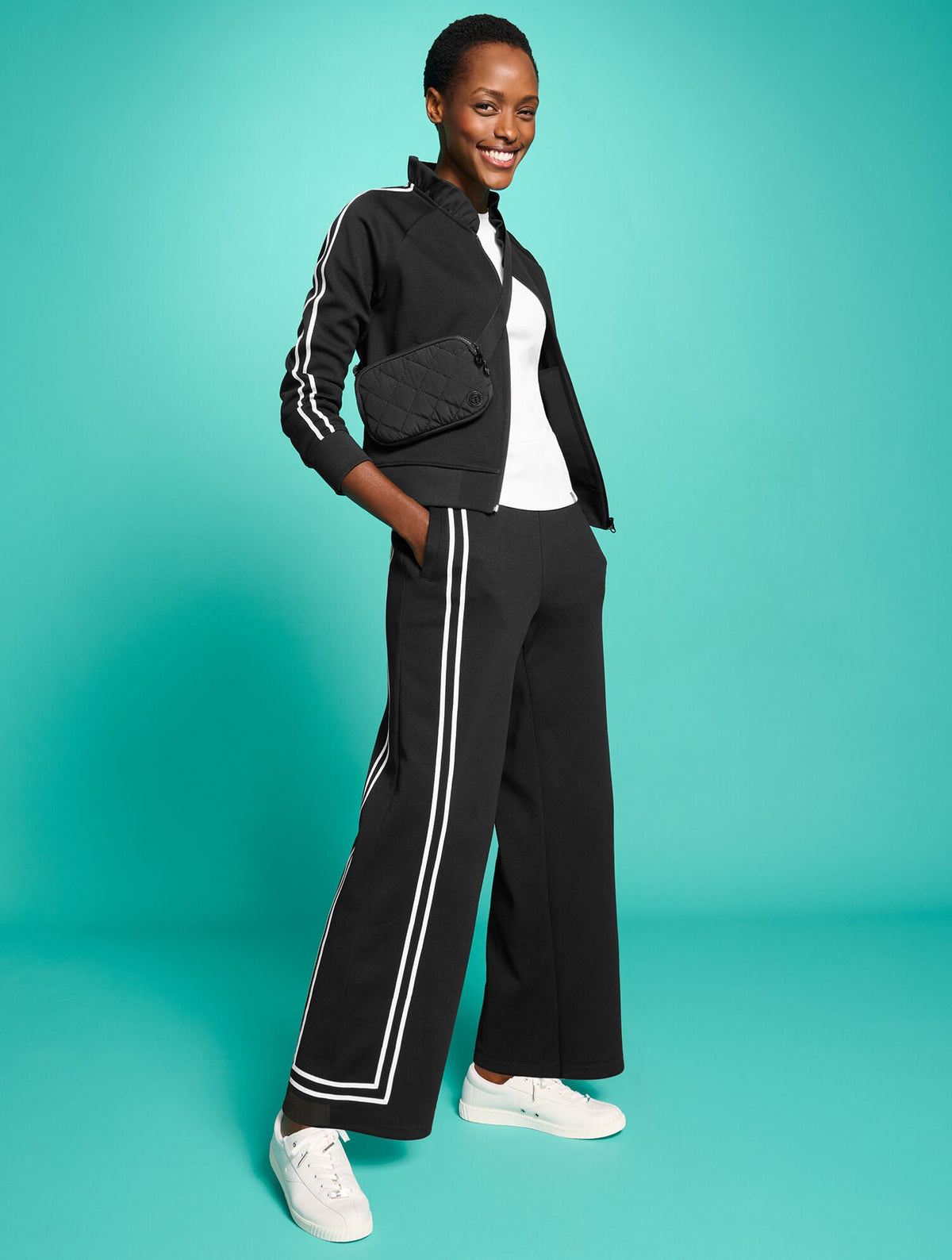 PIQUÉ RUFFLE NECK JACKET