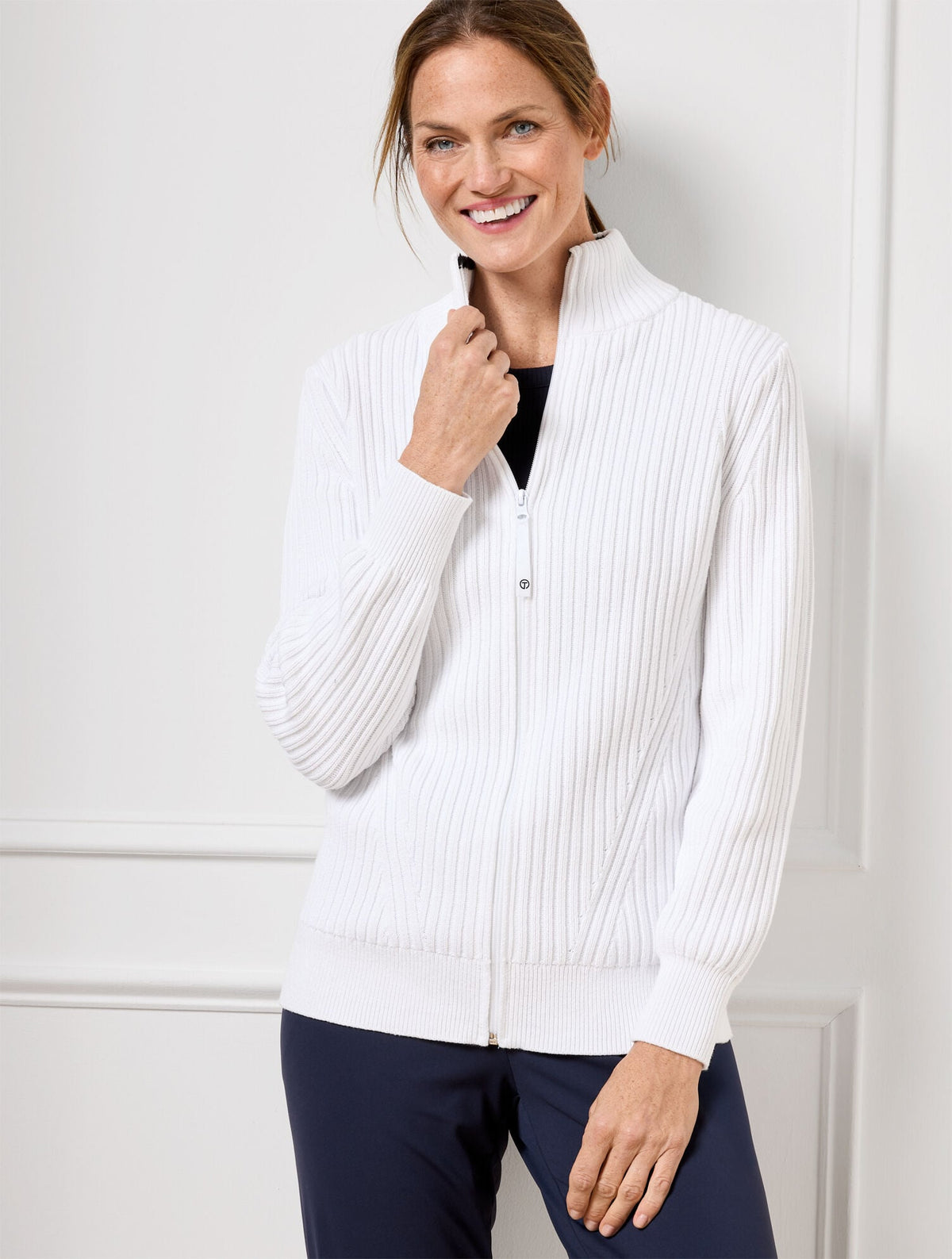 COOLMAX® MOCKNECK SWEATER JACKET
