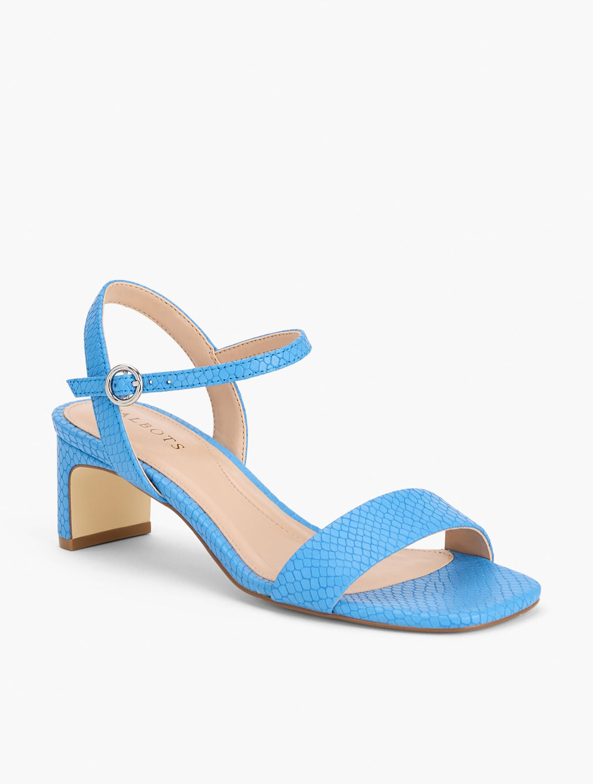CAYDEN EMBOSSED BLOCK HEEL SANDALS