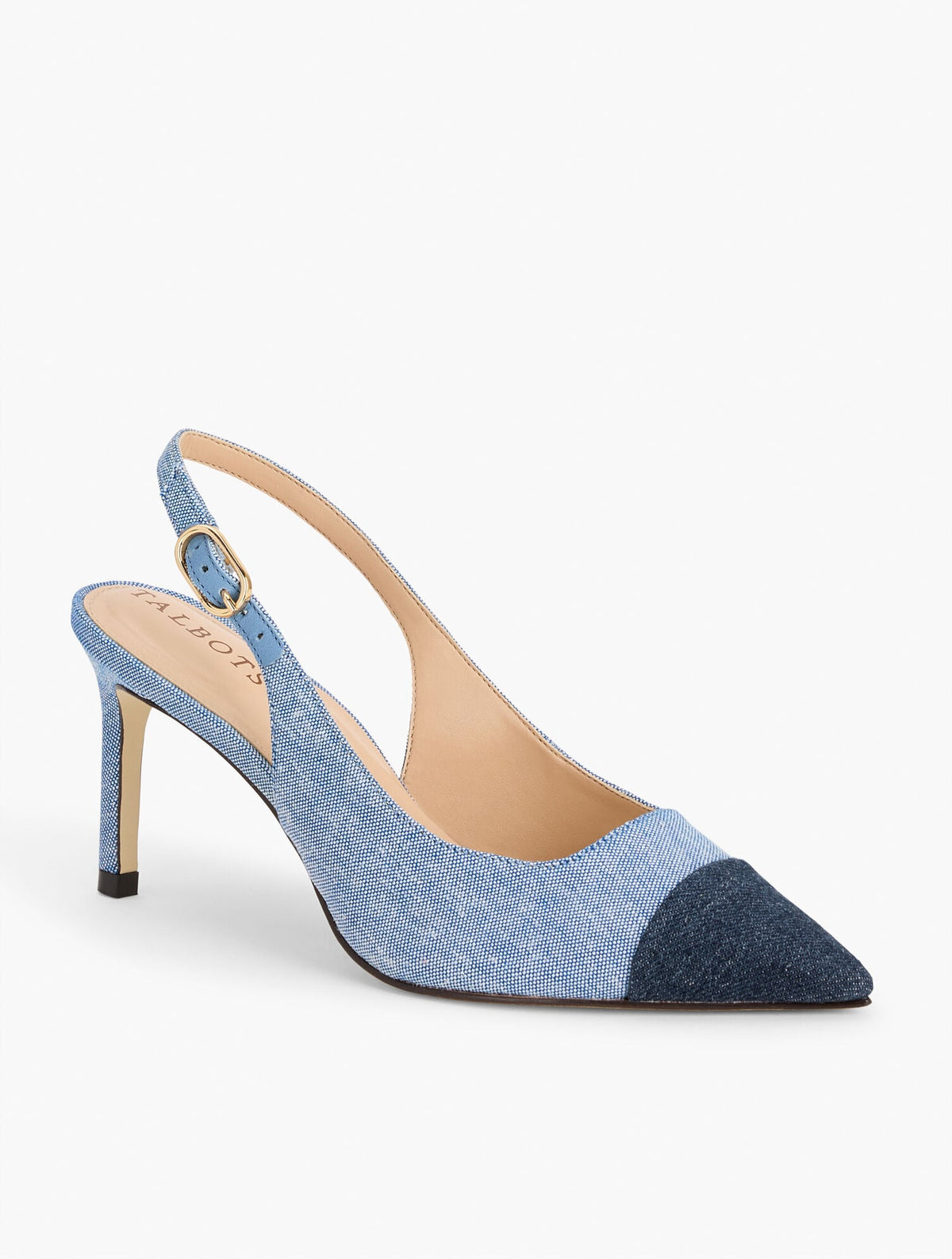 ELENA DENIM SLINGBACK PUMPS