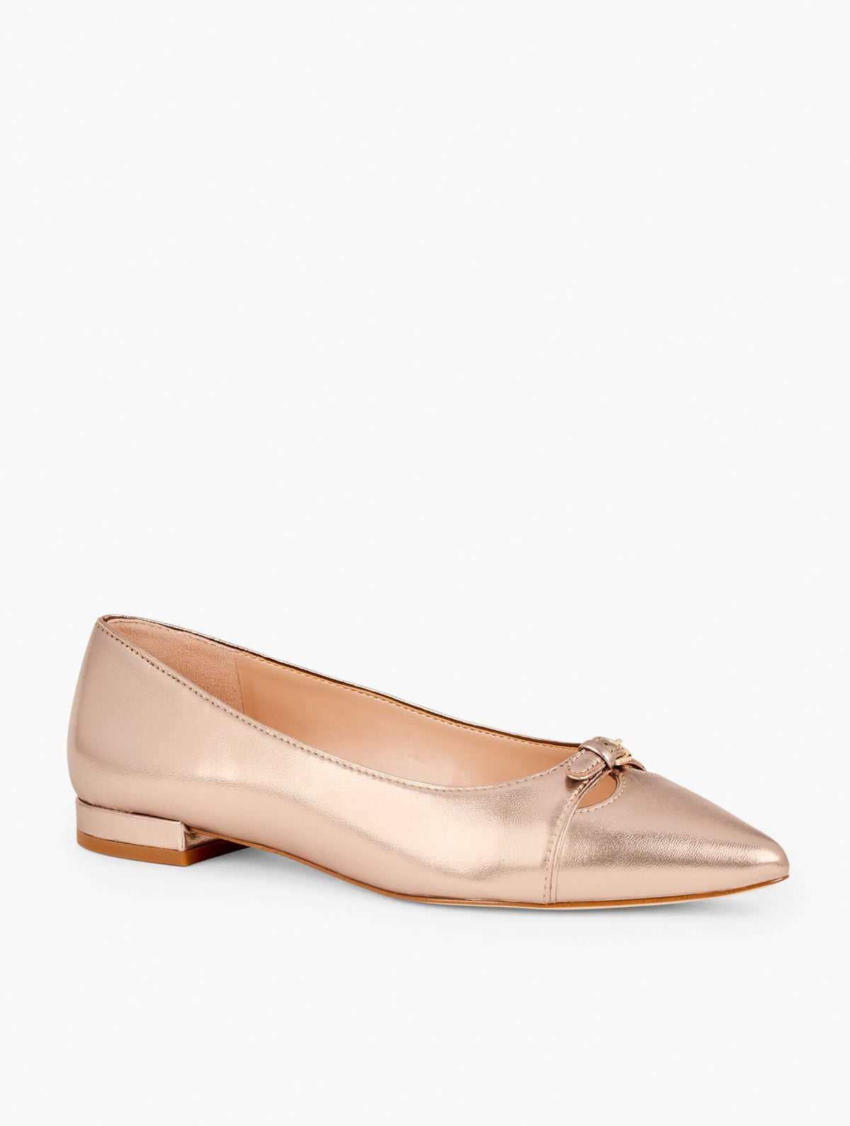 SCARLET CUT OUT METALLIC NAPPA FLATS