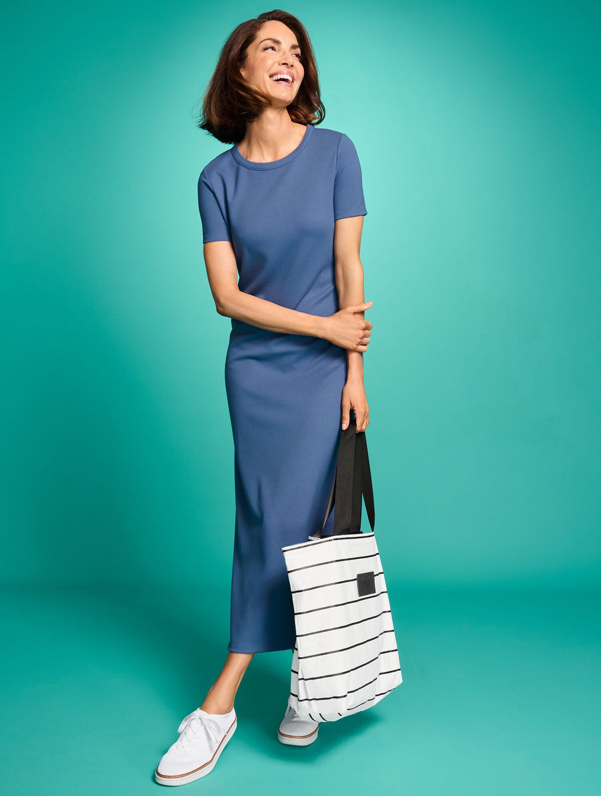 ALOHA COLLECTION PINSTRIPE DAY TRIPPER TOTE
