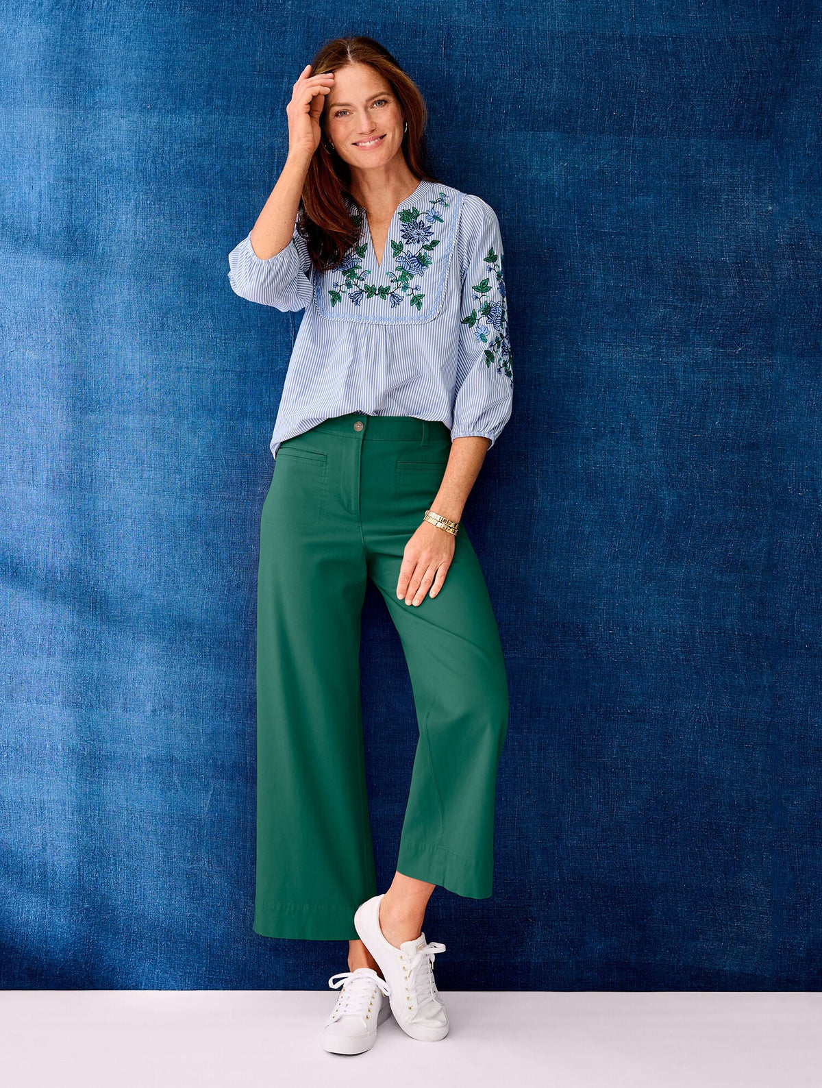 EMBROIDERED STRIPE POPOVER