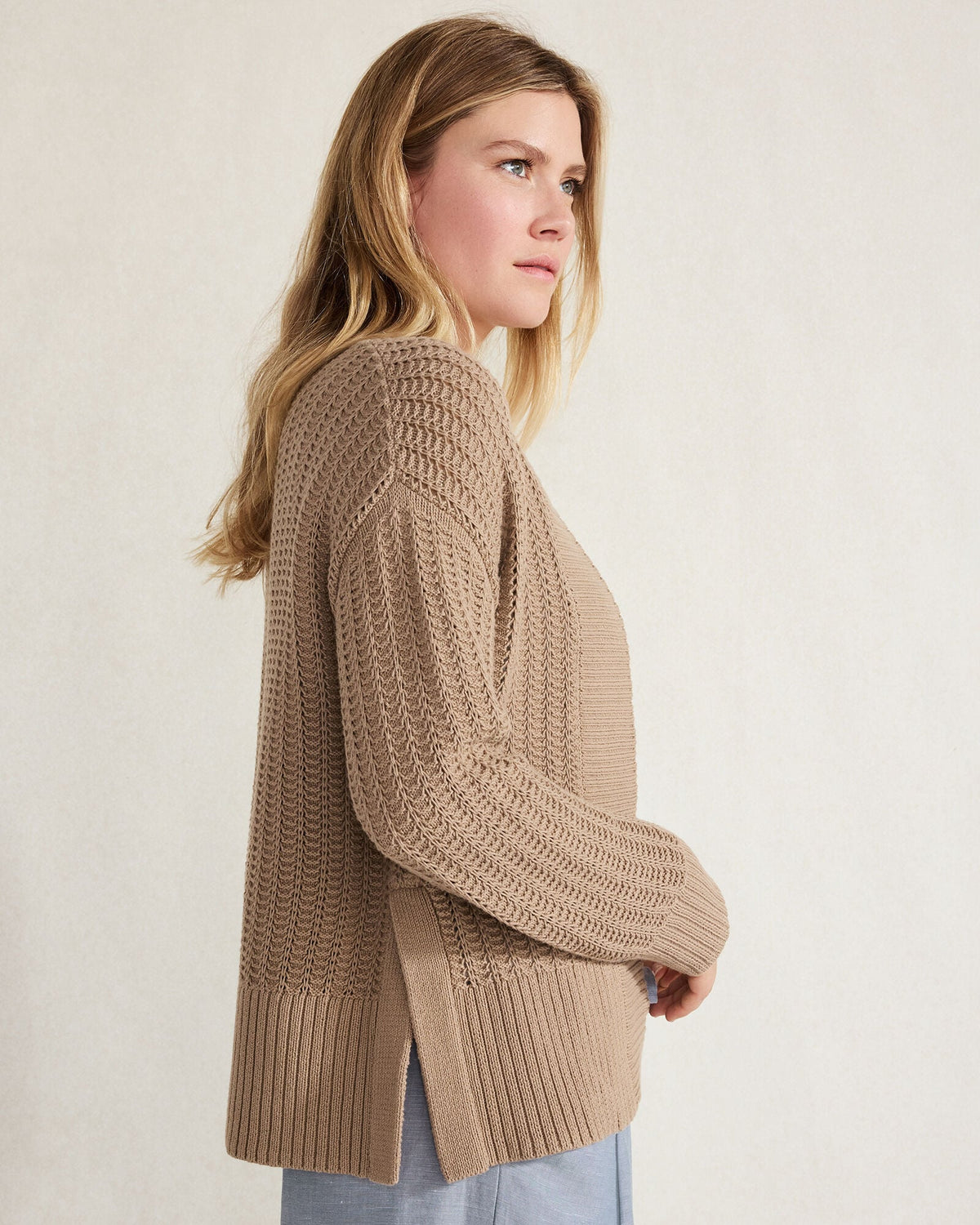 ORGANIC COTTON OPEN STITCH CARDIGAN