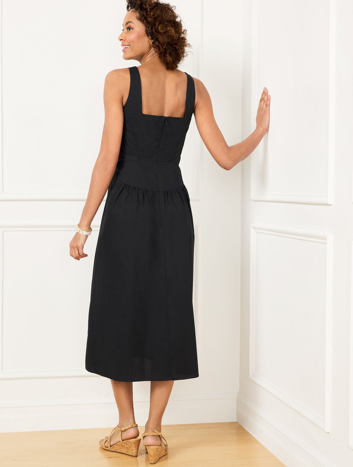MODERN POPLIN FIT & FLARE DRESS