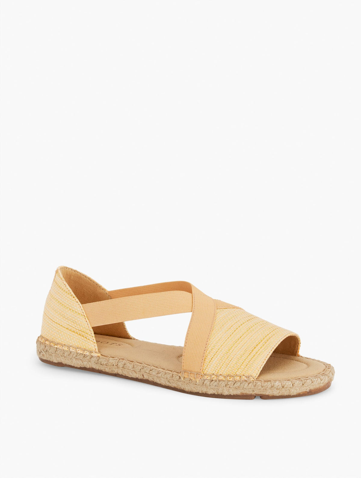 ILYSSA ELASTIC STRAW ESPADRILLE FLATS - CORN SILK
