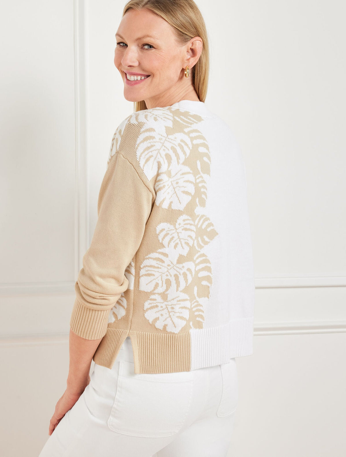 V-NECK CARDIGAN - PLACED PALMS