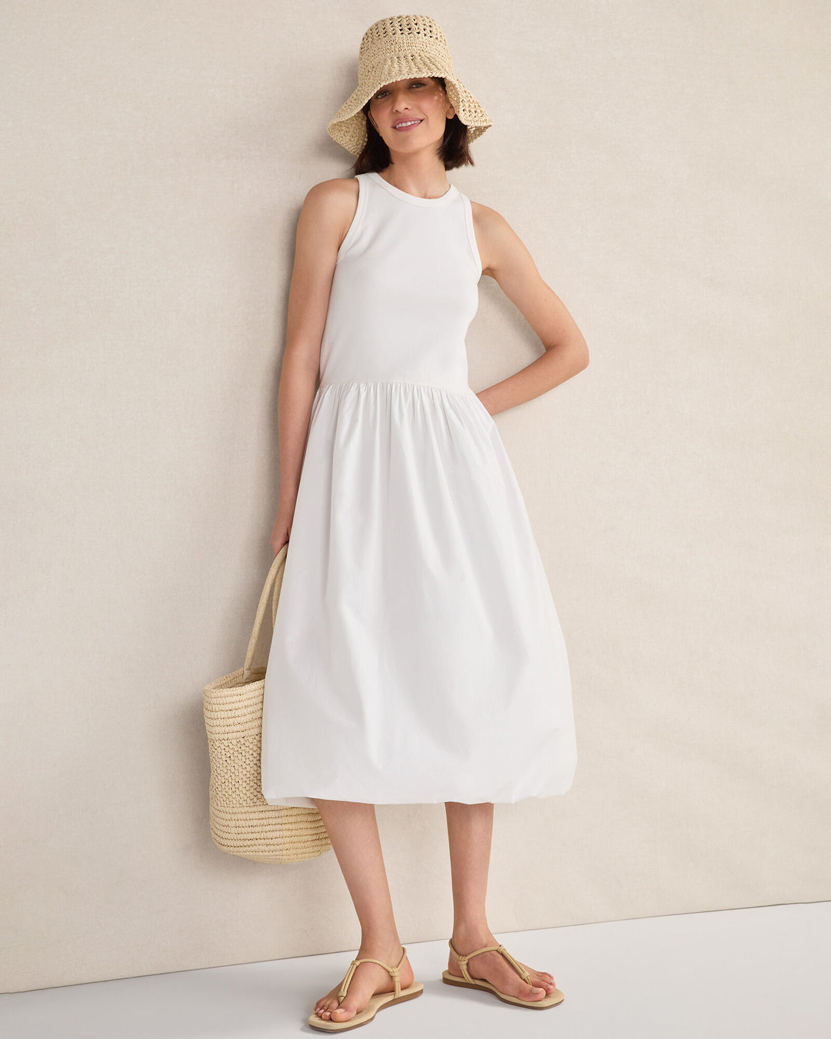 ORGANIC COTTON DROP WAIST BUBBLE DRESS