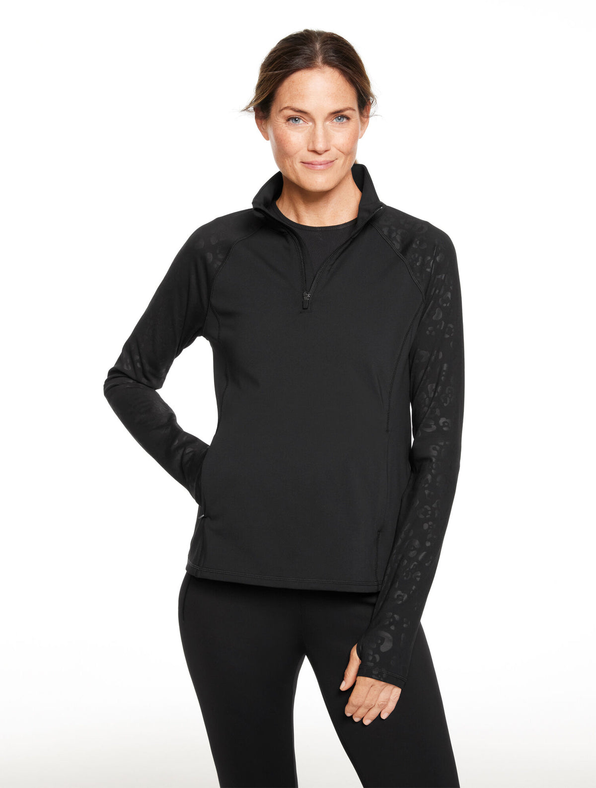 OUT & ABOUT HALF-ZIP JACKET - SPOT ON LEOPARD