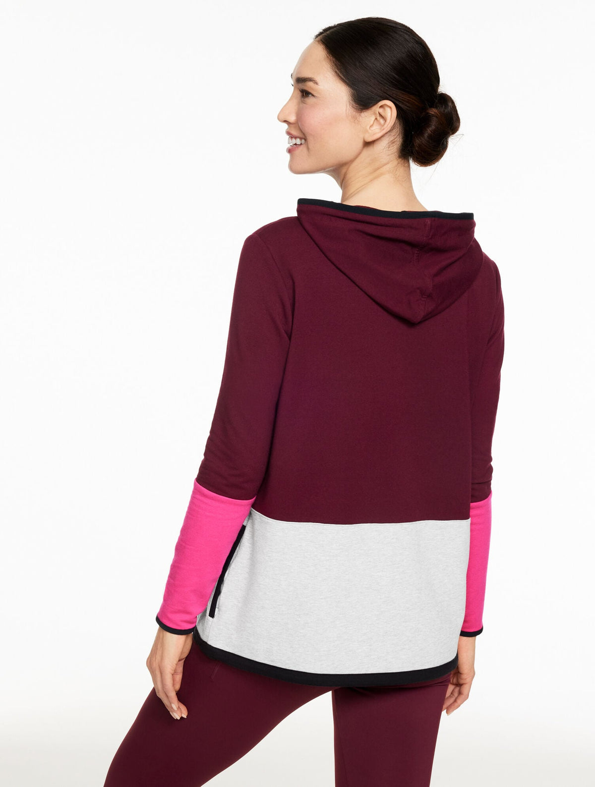 COLORBLOCK BUNGEE HEM HOODIE