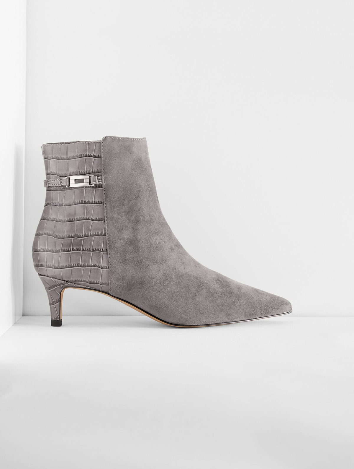 KAIT SUEDE CURVED ANKLE BOOTS