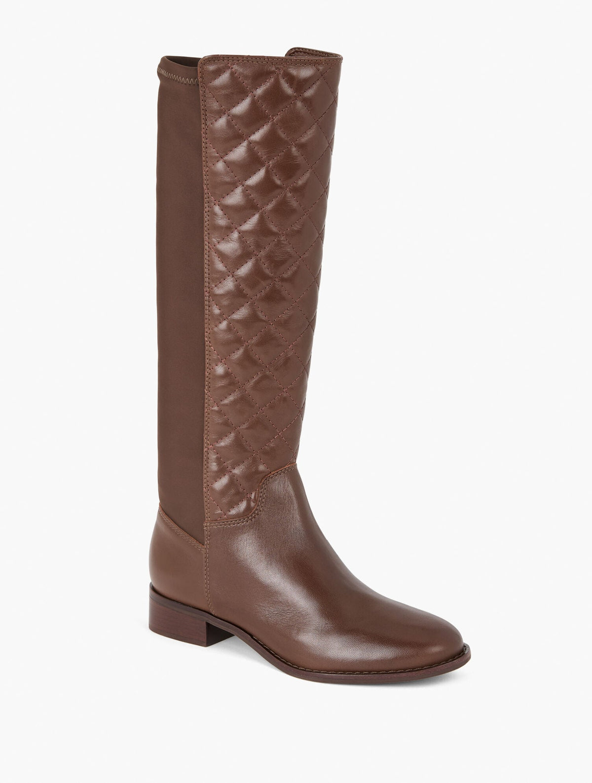 TISH STRETCH QUILTED LEATHER TALL BOOTS
