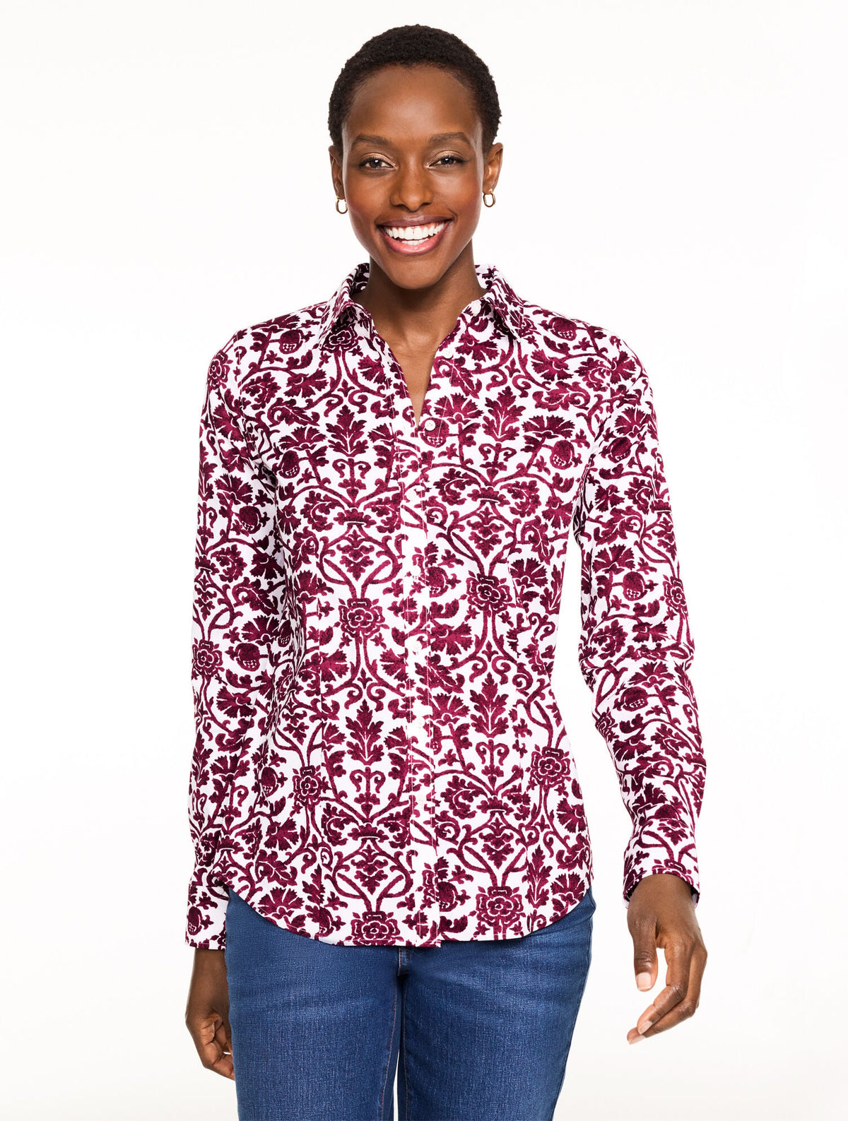 NON-IRON PERFECT SHIRT - SPECKLED SCROLL