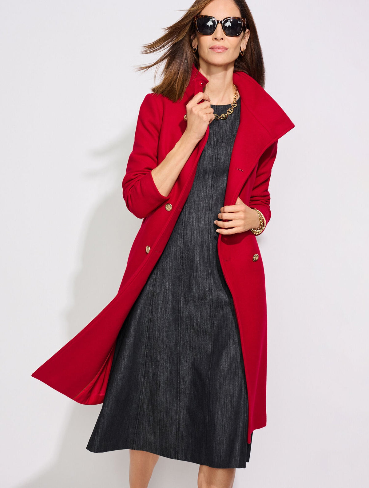 REFINED DENIM MIDI DRESS