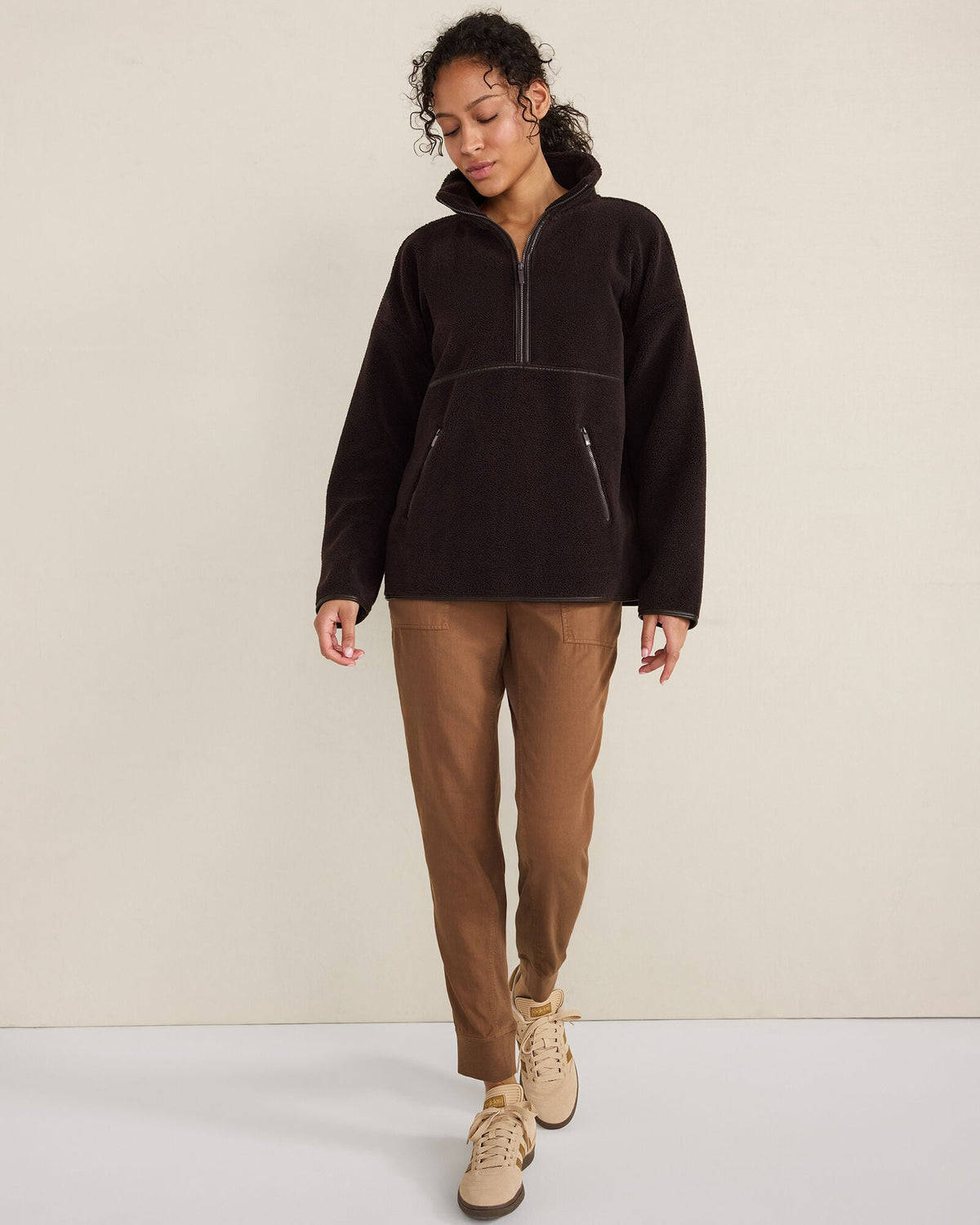 FAUX SHERPA HALF ZIP PULLOVER