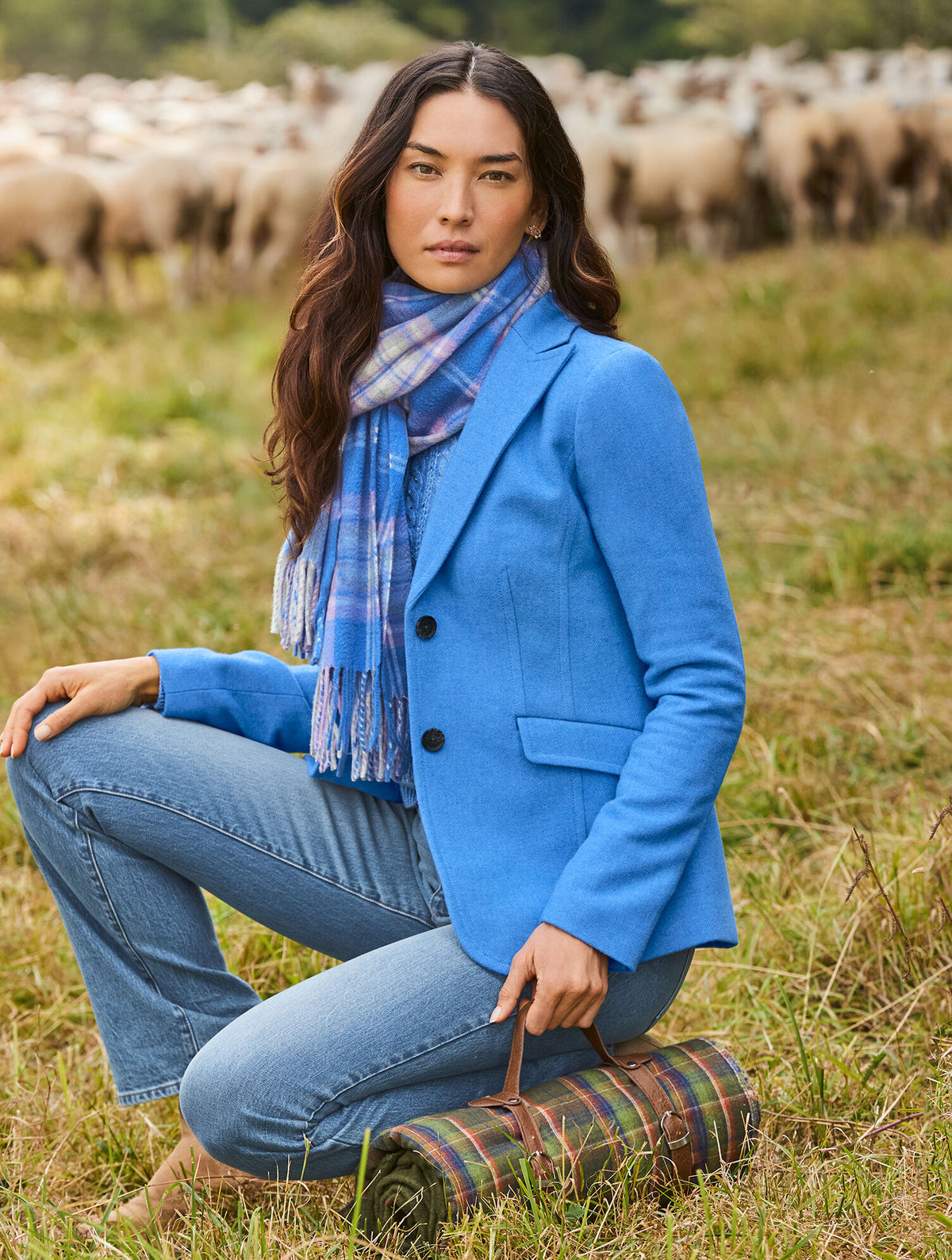 CLASSIC SHETLAND BLAZER - POND BLUE