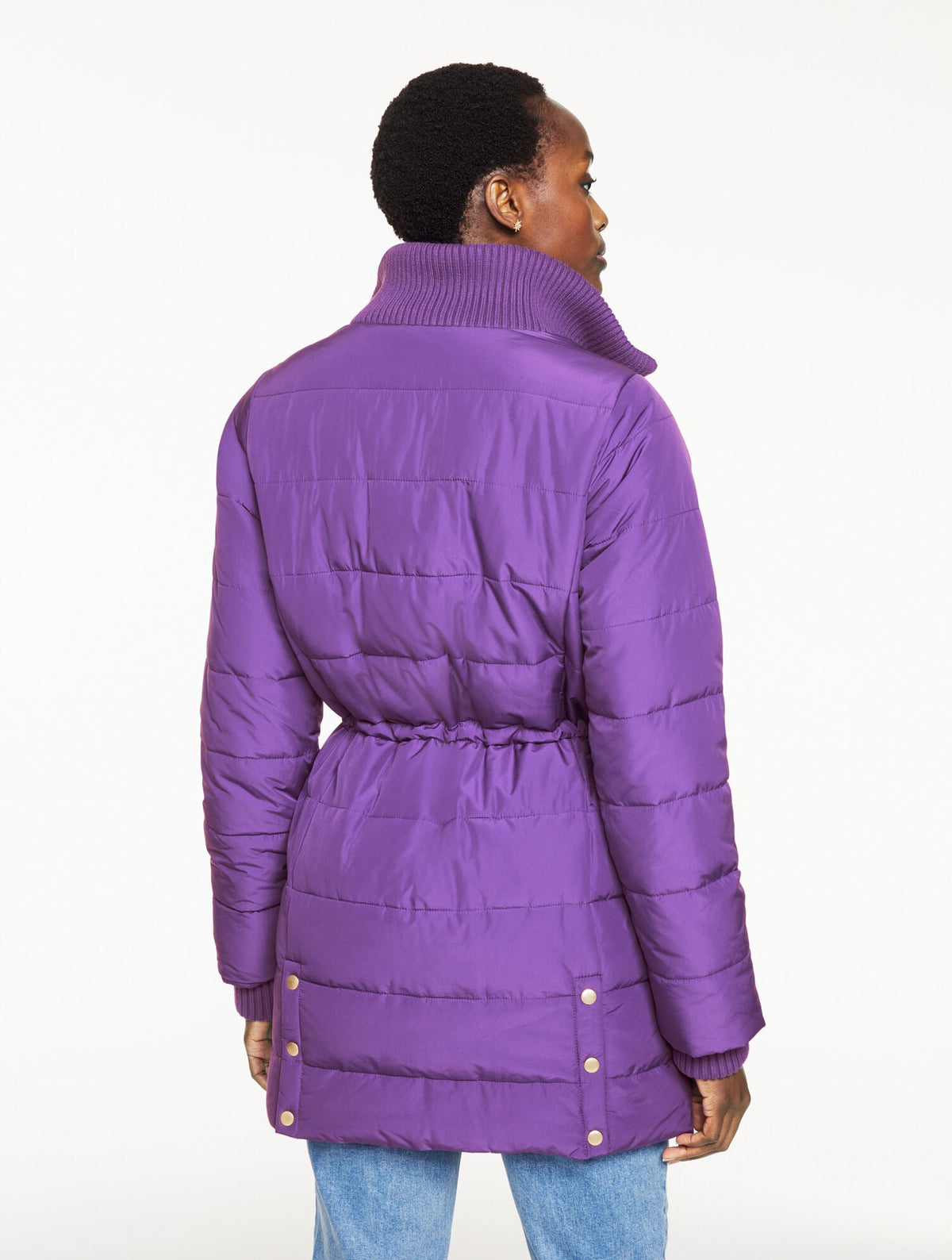 CABLE KNIT QUILTED JACKET