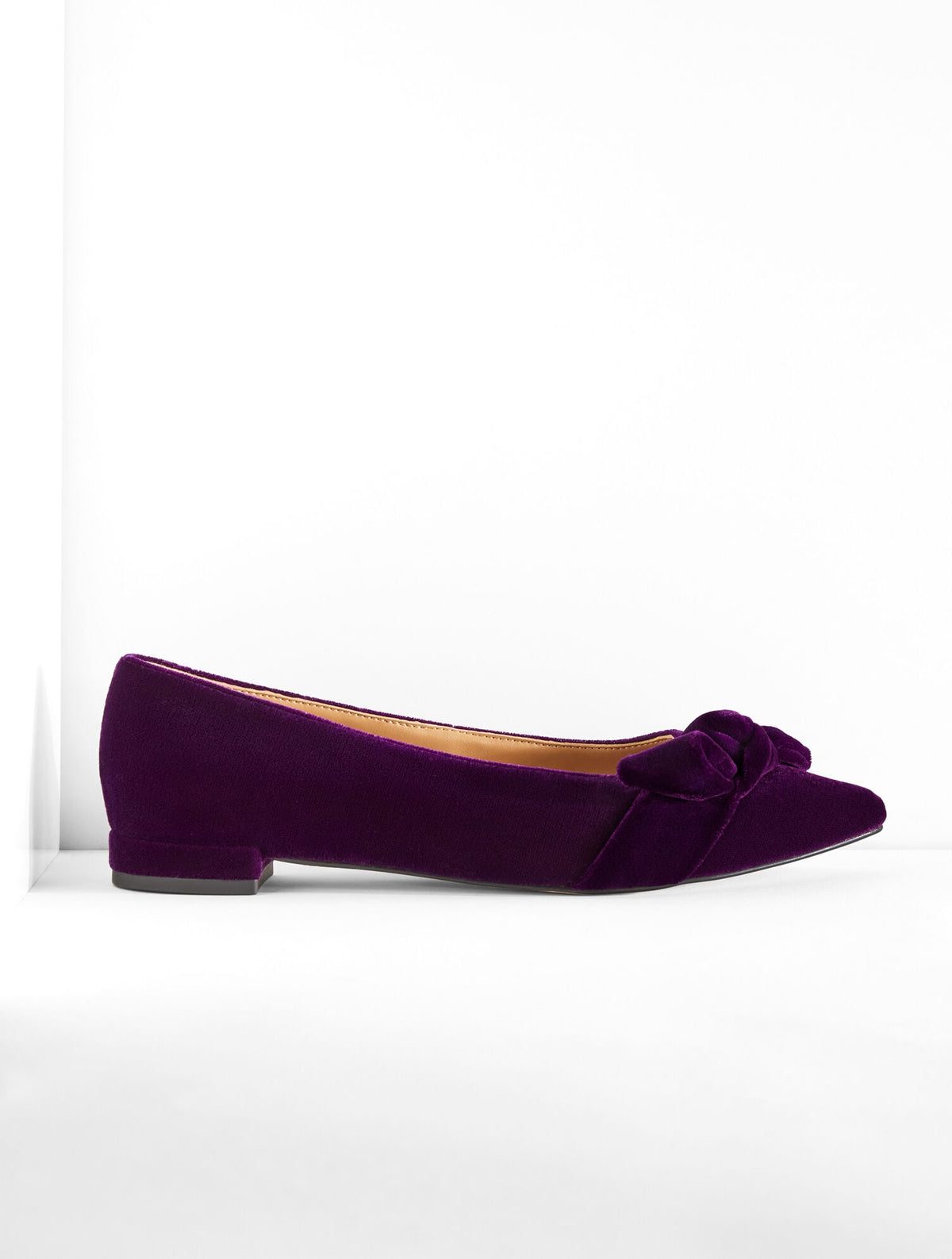 PORTIA BOW VELVET FLATS