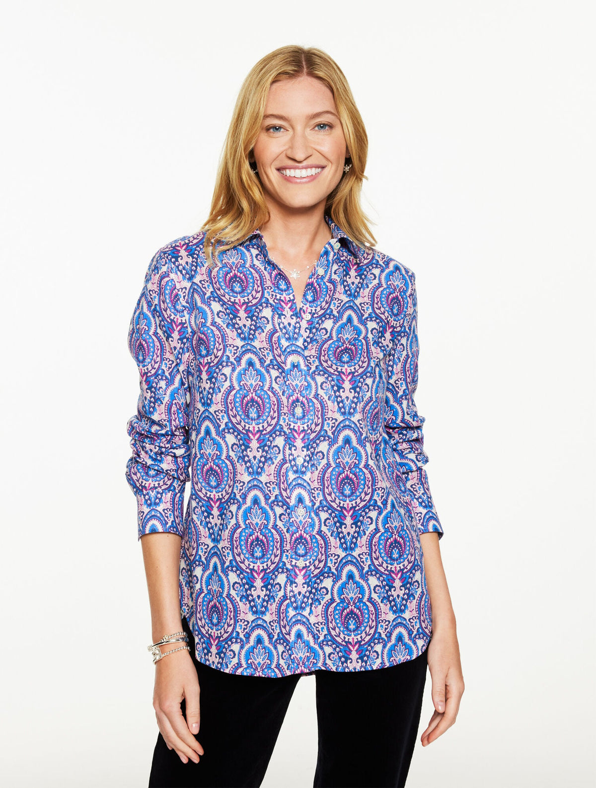 METALLIC MODERN CLASSIC SHIRT - JOYFUL DAMASK