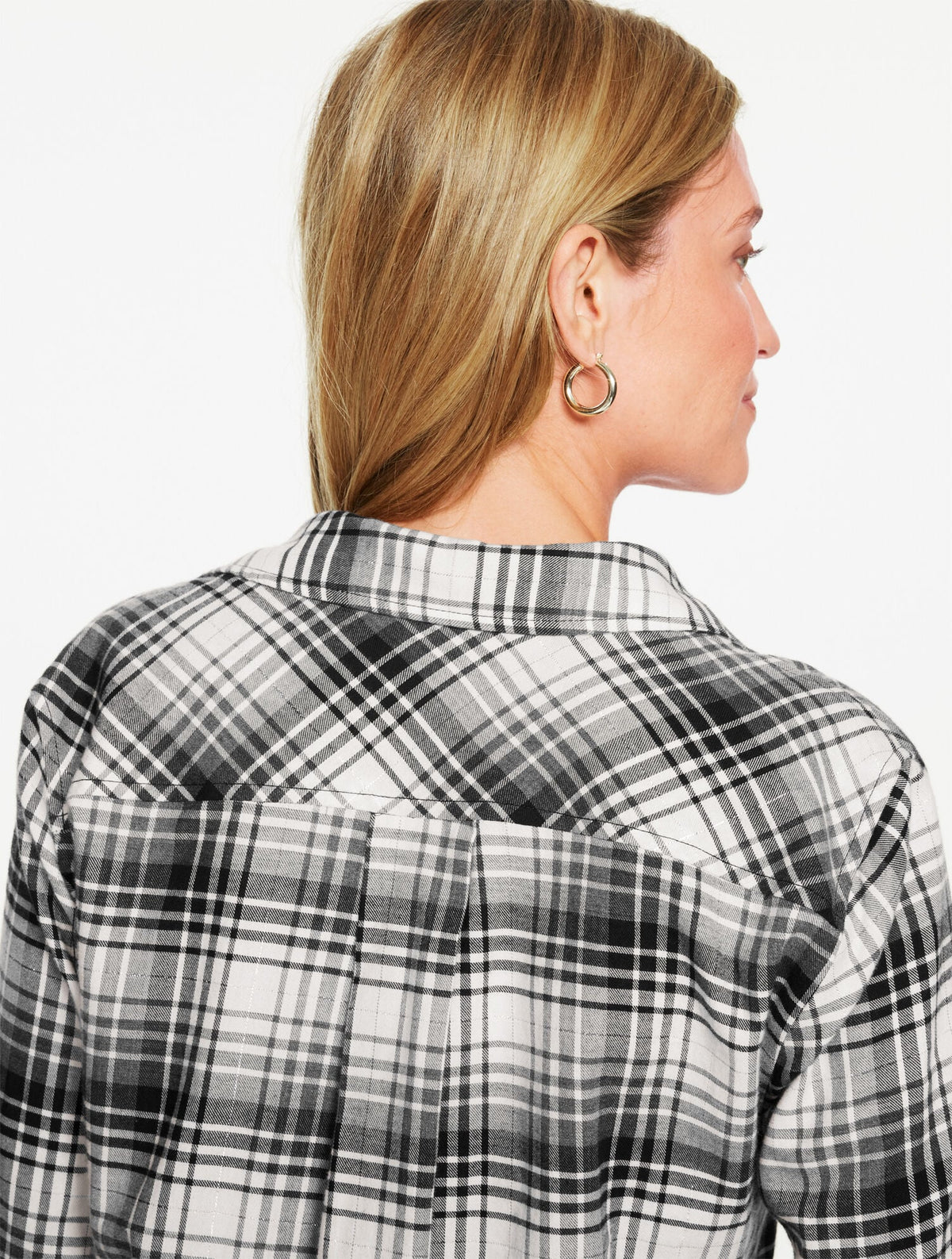 METALLIC FLANNEL MODERN CLASSIC SHIRT - SERENE PLAID