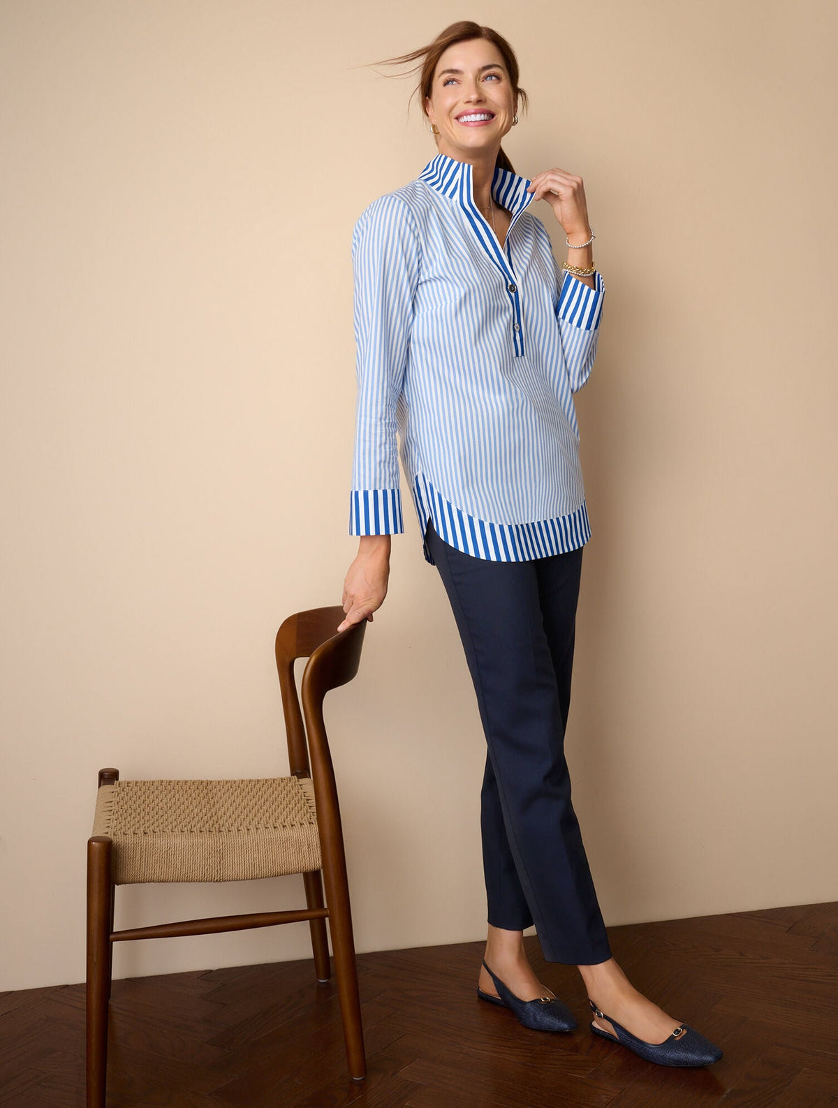 STRAIGHT ANKLE TWILL PANTS