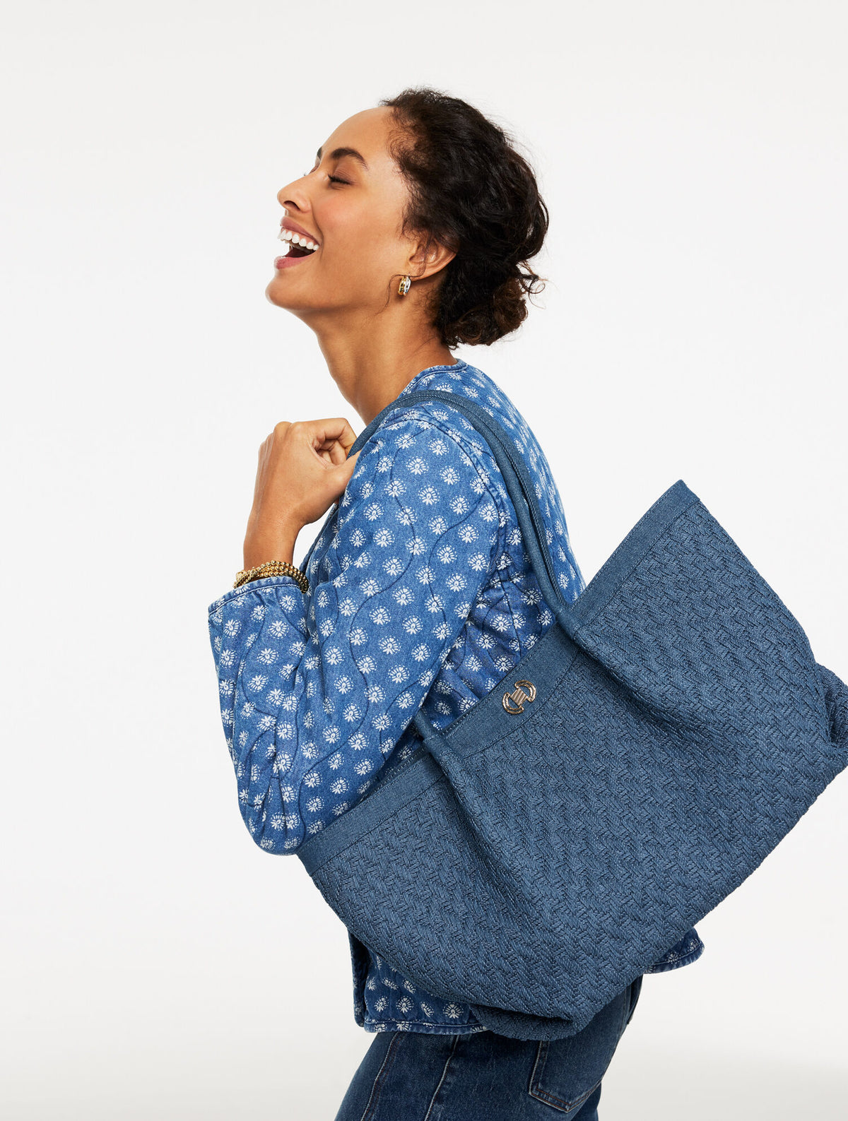 KATHARINE WOVEN DENIM TOTE