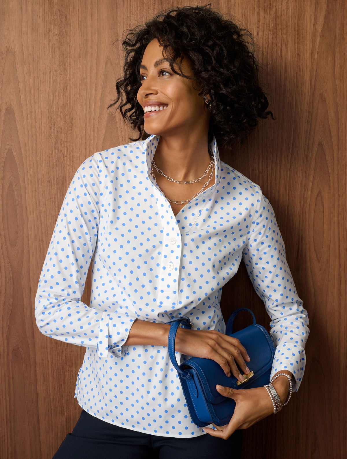 NON-IRON TUNIC POPOVER - LOVELY DOT