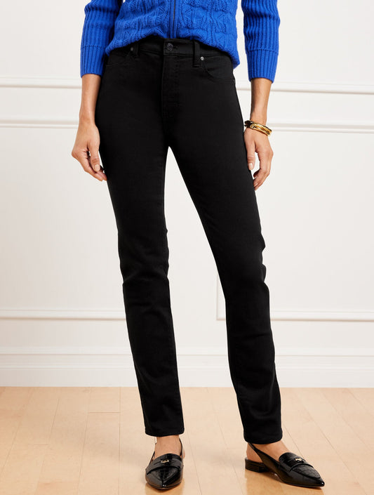STRAIGHT-LEG JEANS - BLACK