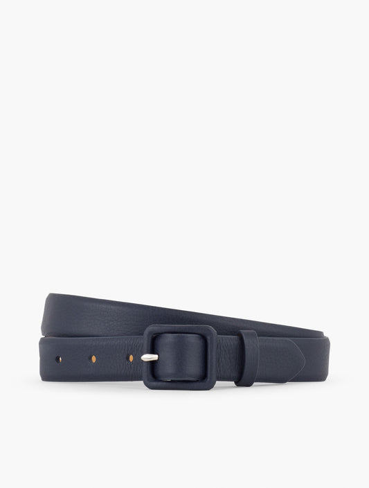 SOFT PEBBLE LEATHER COVERED BUCKLE BELT