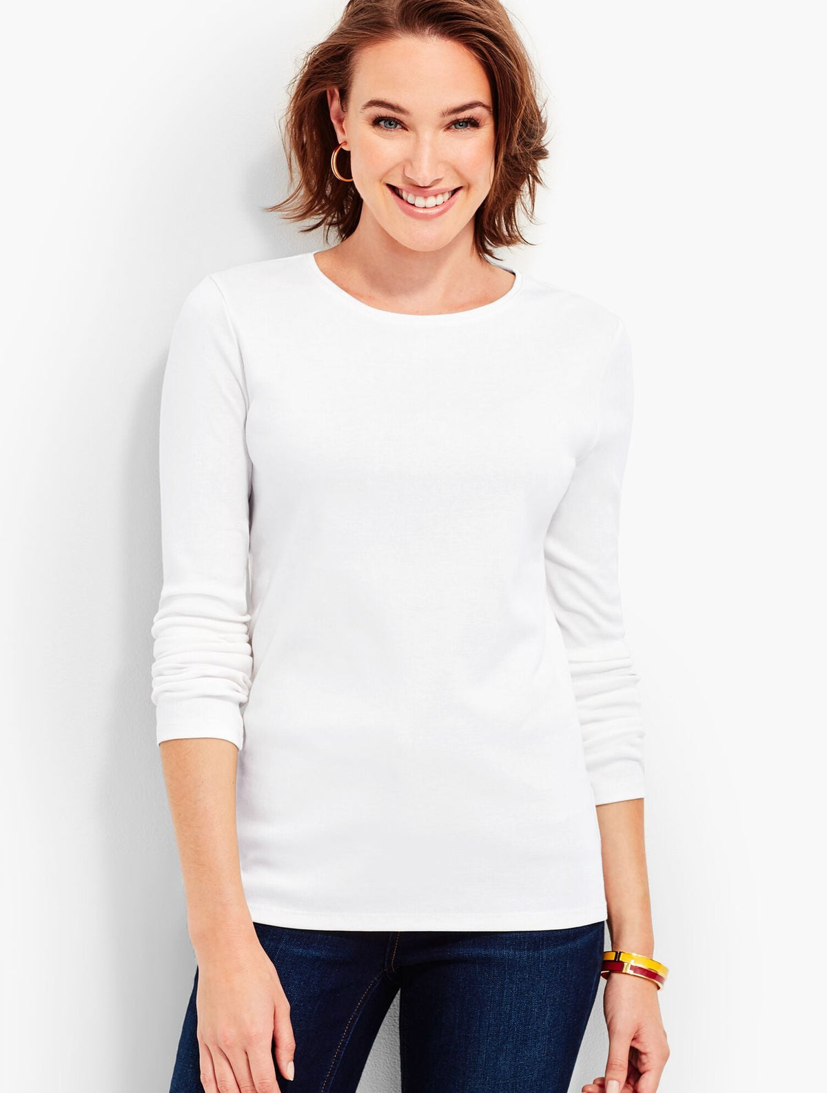 PIMA COTTON LONG-SLEEVE CREWNECK TEE