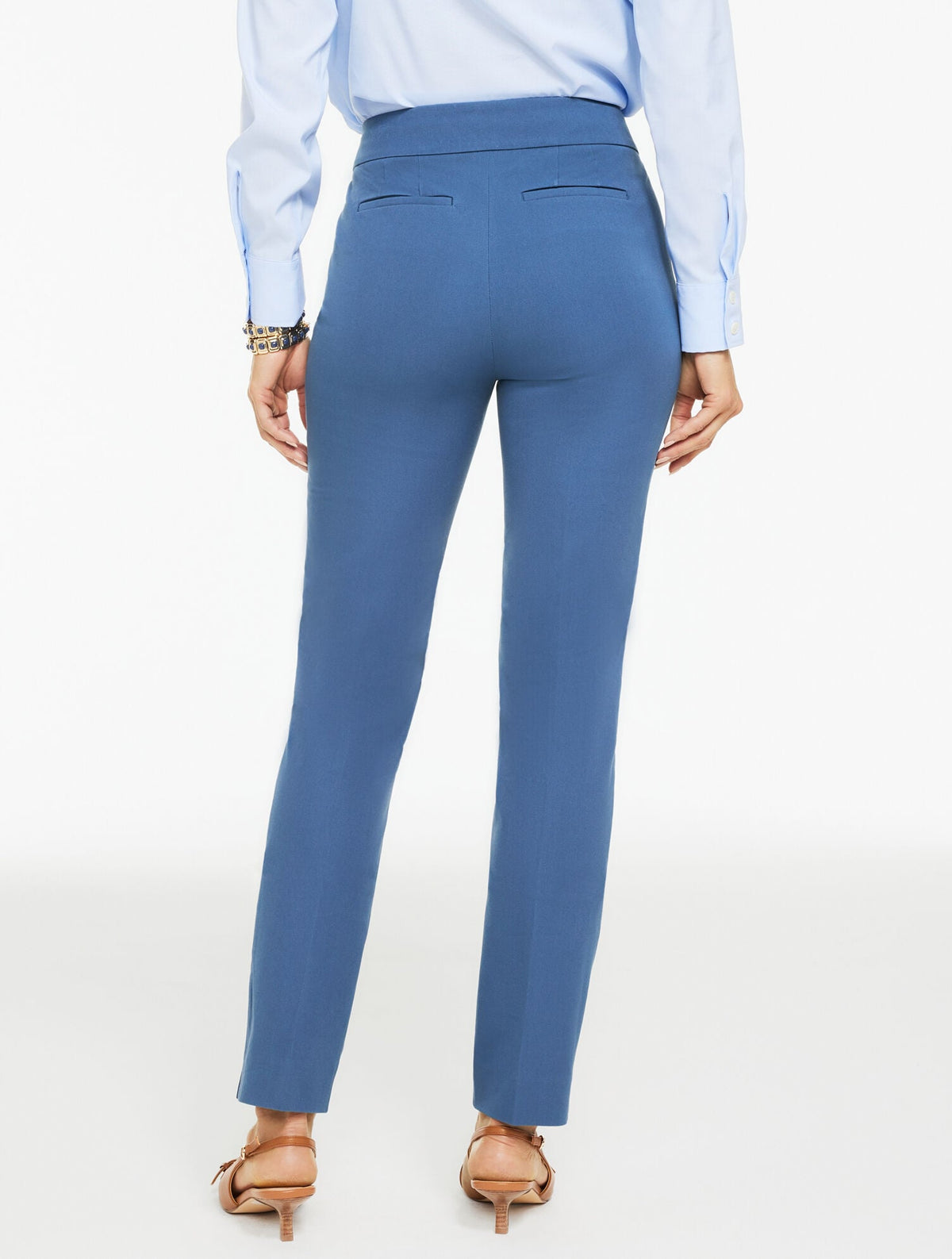 TALBOTS CHATHAM COTTON BI-STRETCH SLIM ANKLE PANTS - SOLID