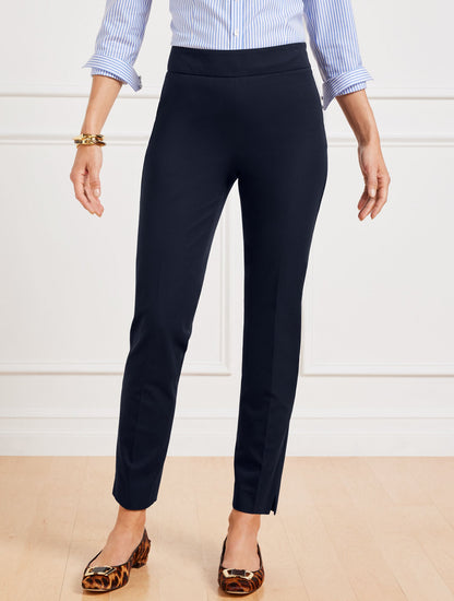 TALBOTS CHATHAM COTTON BI-STRETCH SLIM ANKLE PANTS - CURVY FIT