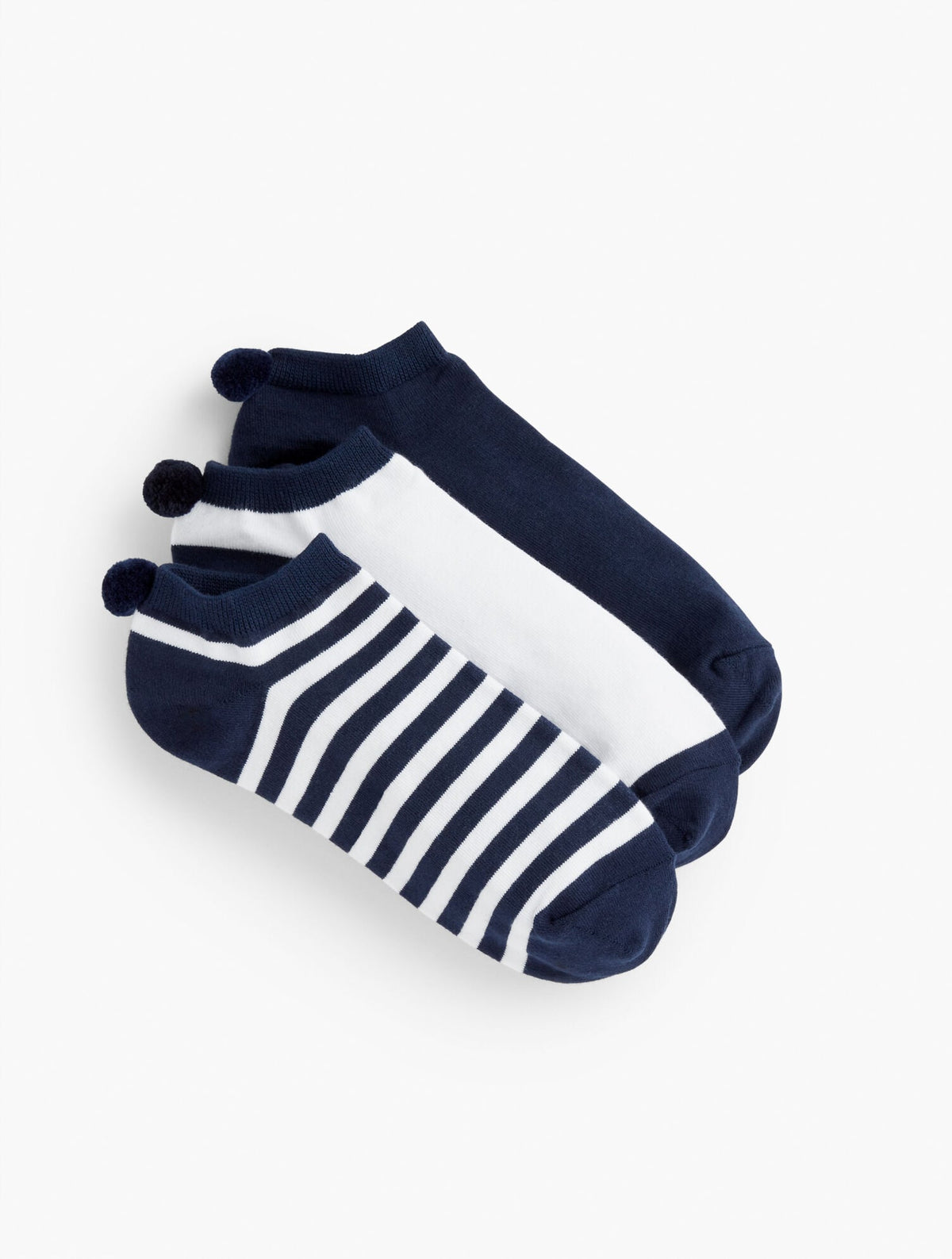 THREE PAIR POM POM SOCKS