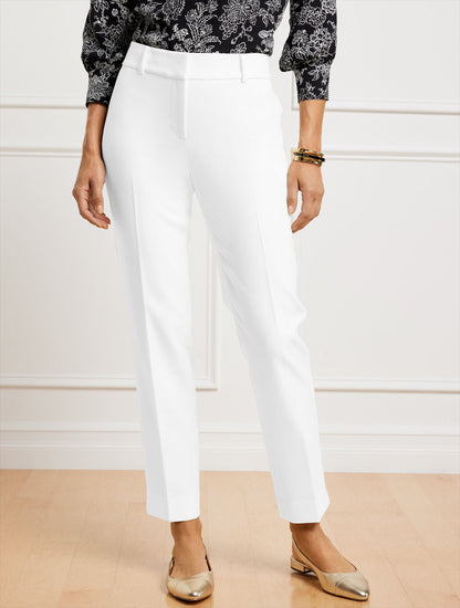 TALBOTS HAMPSHIRE LIGHTWEIGHT DOUBLE CLOTH STRAIGHT ANKLE PANTS - LINED