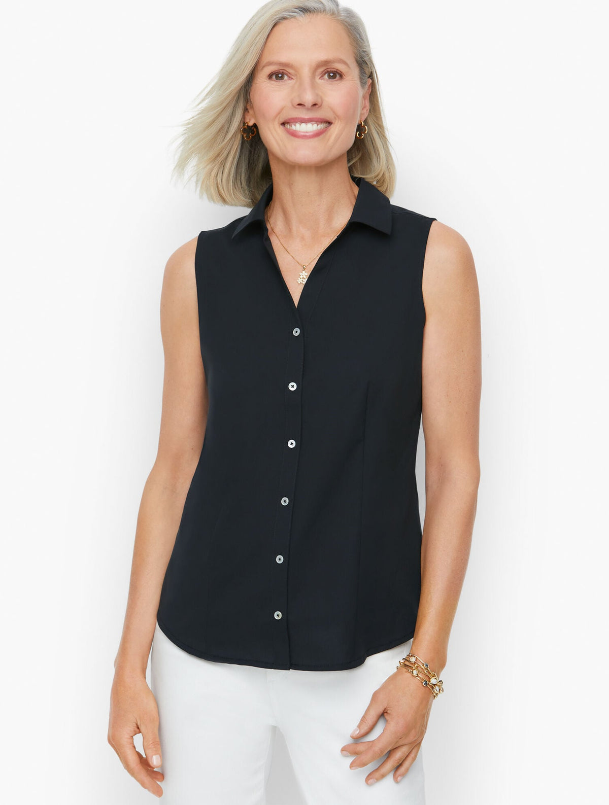 NON-IRON SLEEVELESS PERFECT SHIRT