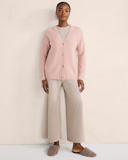CASHMERE SHAKER STITCH CARDIGAN