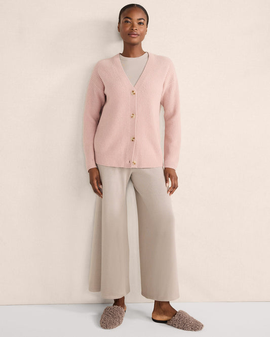 CASHMERE SHAKER STITCH CARDIGAN