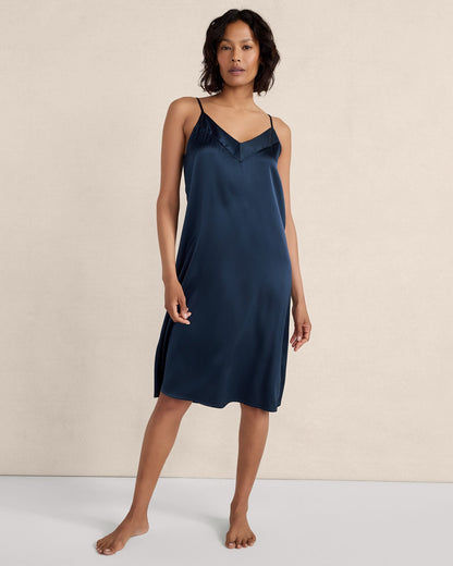 WASHABLE SILK DOUBLE V CHEMISE