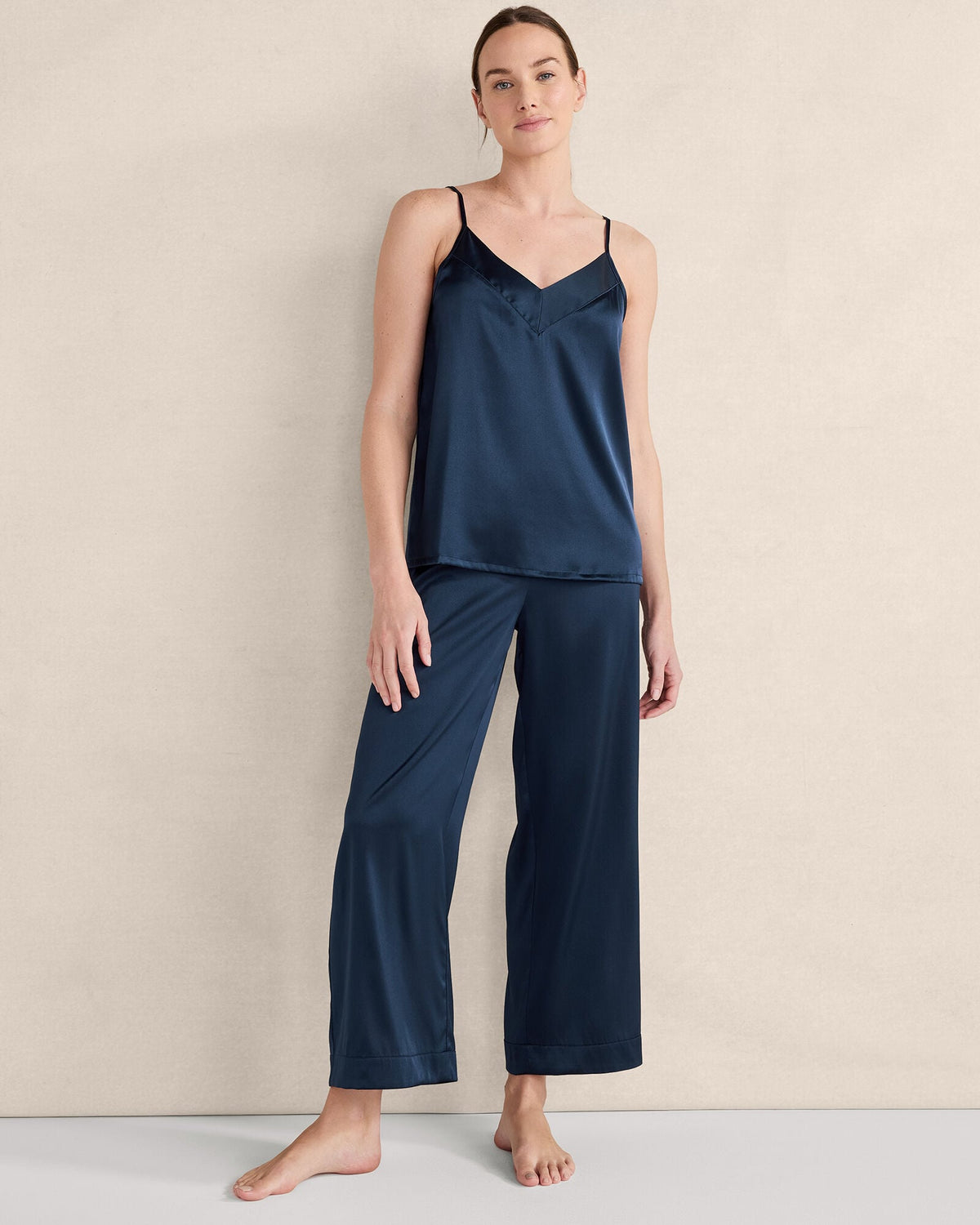 WASHABLE SILK DOUBLE V SLEEP CAMI