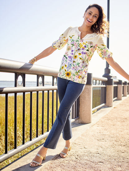 TALBOTS MONTAUK PANTS - DENIM HEATHER